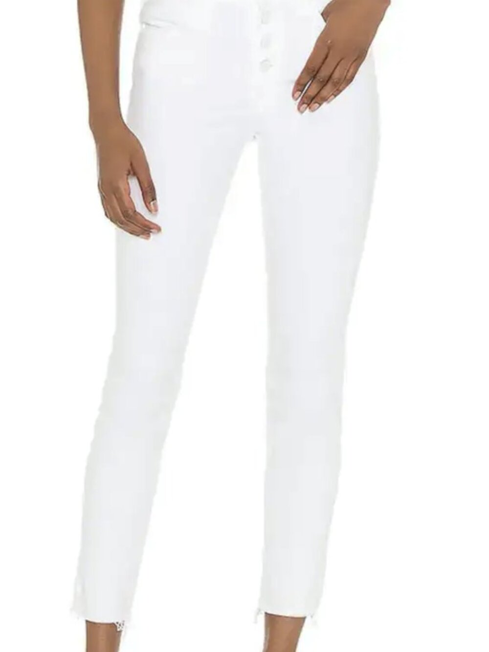 MOTHER The Pixie Ankle Fray High-Rise White size 25